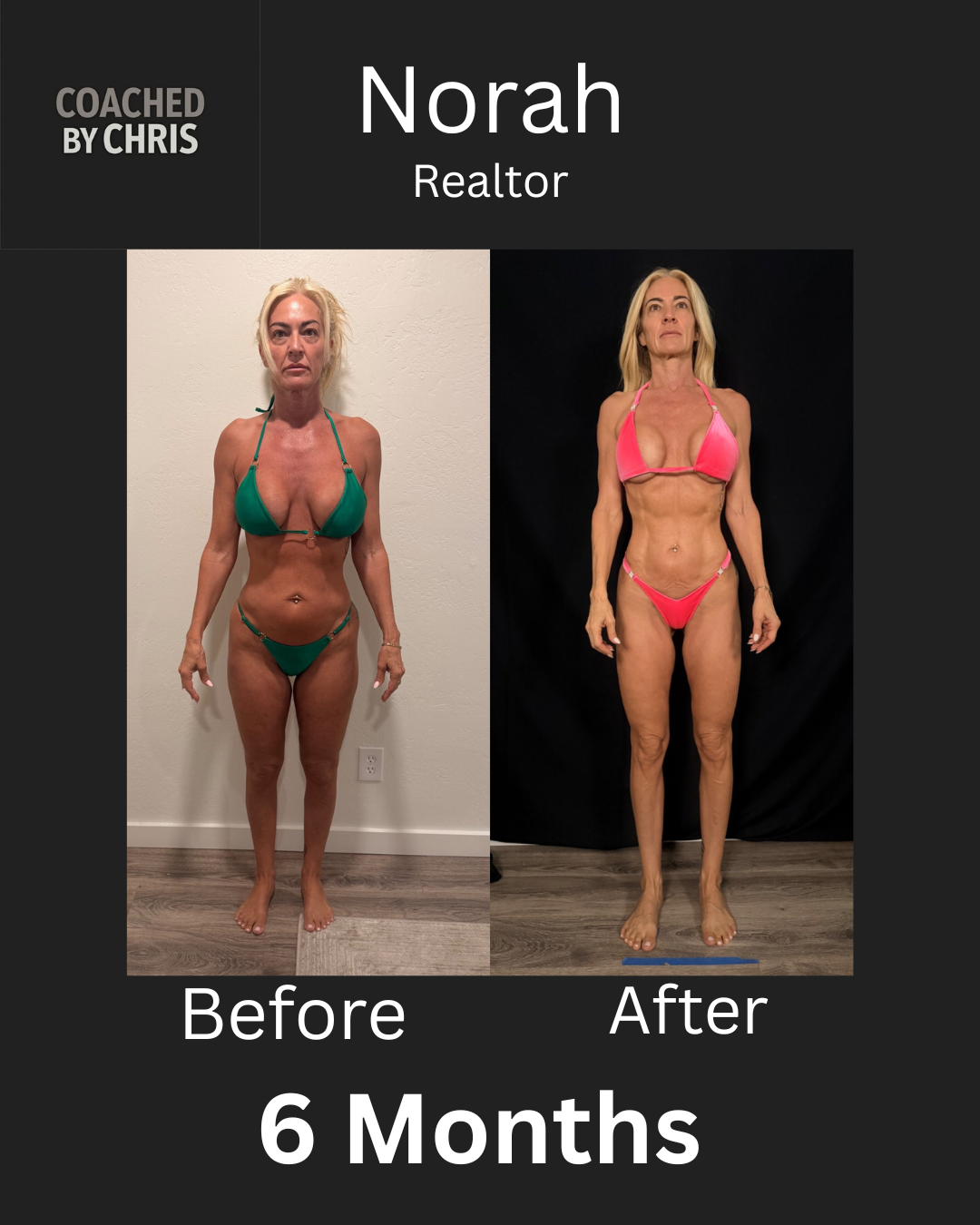 Norah, realtor, before and after 6 months of coaching